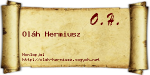 Oláh Hermiusz névjegykártya